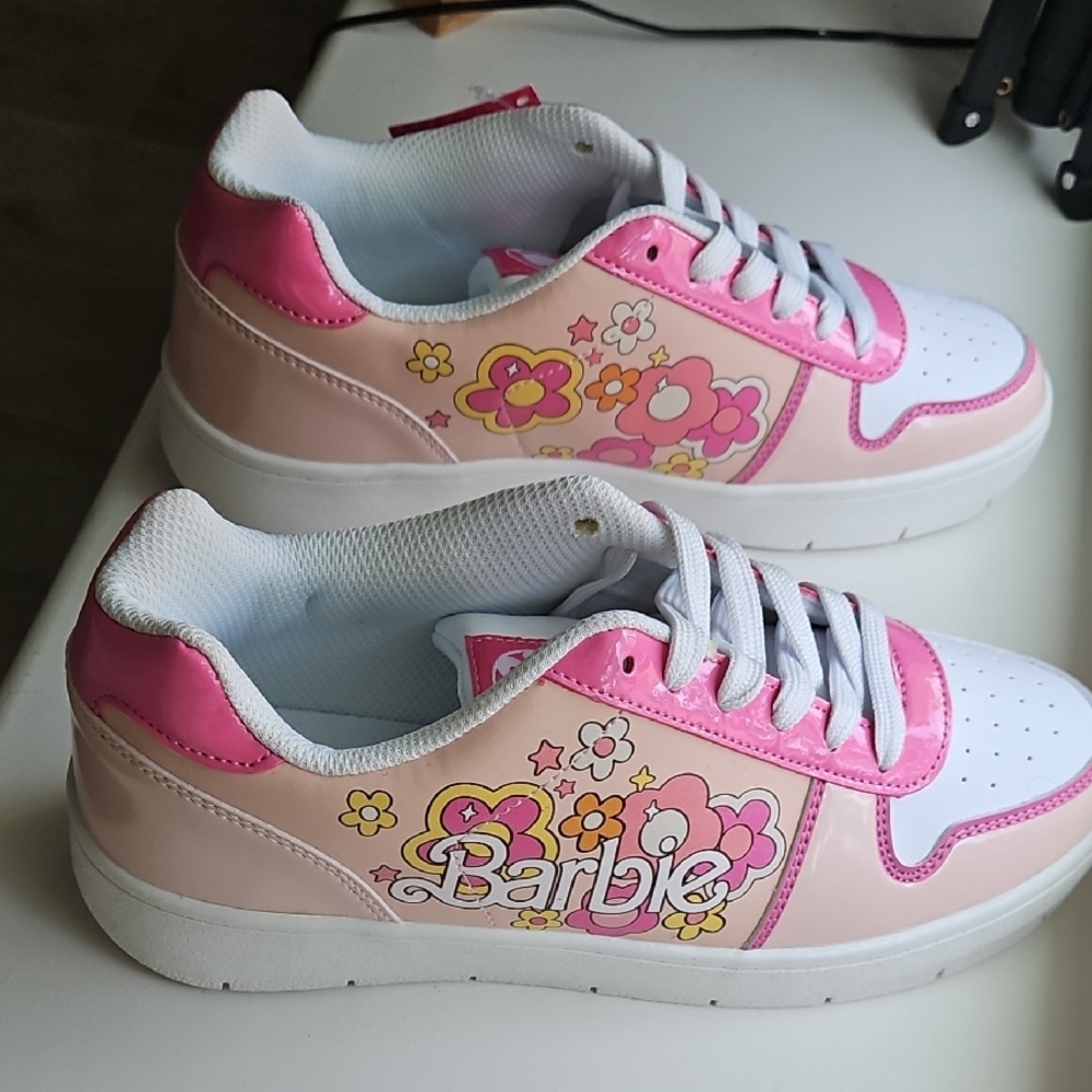 Barbie Pink and White Sneakers Casual Athletic Style